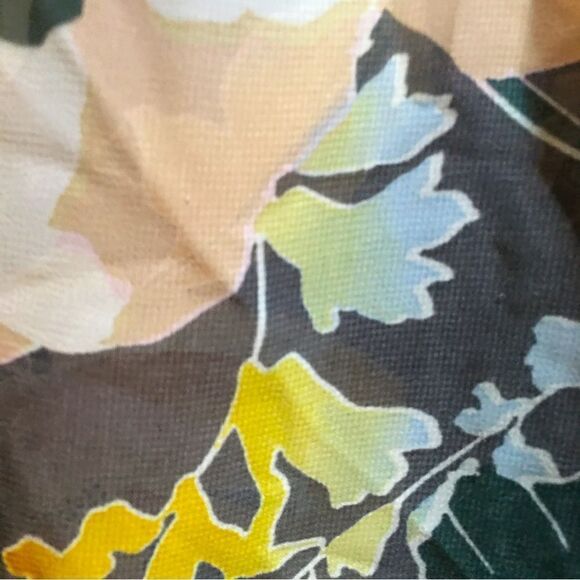 7th Avenue Sheer Grey blouse with gold and pastel colors - Picture 2 of 6